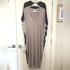 Set of 2 Barefoot Dreams Luxe Milk Jersey Caftans - Blue & Gray - One Size PLUS
